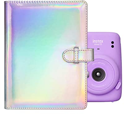 MUZIRI KINOKOO Album 128 Pochettes pour Instax Mini EVO/Mini 12/Mini 41 Album Photo, Album Compatible pour Fuji Instax Mini Liplay/Mini 40 Appareil photo instantané - Couleur Gris