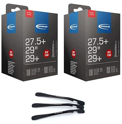 2er Set Schwalbe Schlauch SV 19F Freeride 40 mm für 29 (54/75-622) inklusive 3 MSZweirad Reifenheber