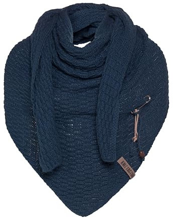 KNIT FACTORY - Dreiecksschal Jaida - Damen Strickschal mit Wolle - Hochwertige Qualität - XXL Schal - 190 x 85 cm - Jeans