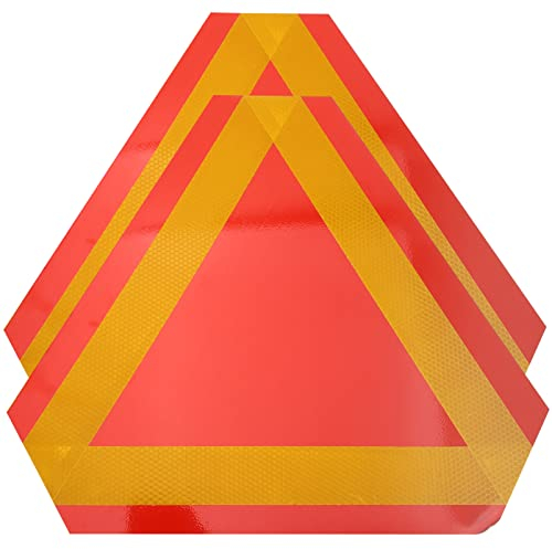 ULTECHNOVO Schild Für Langsam Fahrendes Fahrzeug Dreieckiger Reflektor Orangefarbenes Dreieck Aluminium Schild Für Langsam Fahrendes Fahrzeug (2 Stück)