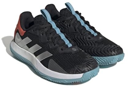 Adidas Herren Solematch Control M Clay Shoes-Low (Non Football), Core Black/Matte Silver/FTWR White, 42 2/3 EU