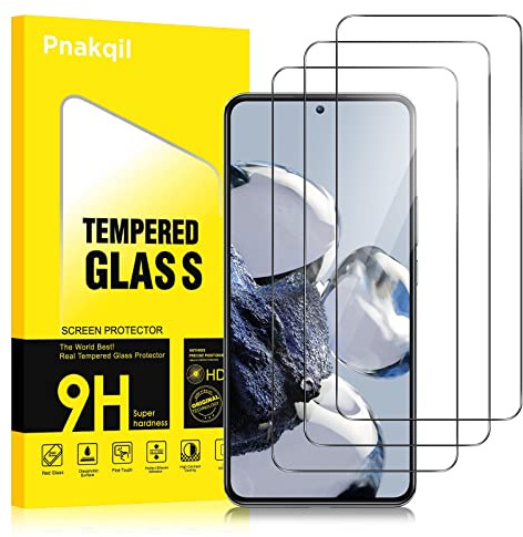 Pnakqil 3 Piezas Cristal Templado para Xiaomi 12T Pro, 0,33 mm Ultrafina Protector Pantalla de Vidrio Película para xiaomi 12t pro 5g, Dureza 9H HD Protector [Resistente a Rayones][6.67]
