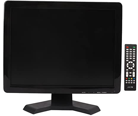 Monitor Lcd Tft da 15 Pollici, Display a Colori HD Portatile, Risoluzione 1024 X 768 con Interfaccia Multimediale e Ingresso VGA, Doppi Altoparlanti e Telecomando, Adatto per