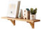 TREOAKWIS Schweberegal Eiche - 60cm Wandregal Holz Dekorative Regal Wandboard Eiche Massiv 2 Dreieck Halterungen für Schlafzimmer, Wohnzimmer, Flur