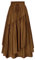 Renaissance Damen Maxirock mit Tasche Plissierter Rock Elastische Hohe Taille Vintage Röcke XL Dunkelbraun