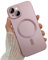 ankofave Magnetic case for iPhone 13 Mini Phone Case for Women, Matte Luxury Soft Metallic Luster Design with Camera Lens Protector, Compatible with Magsafe Case for iPhone 13 Mini 5.4 - Pink