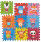 Relaxdays Puzzlematte Tiere, 9-teilige Spielmatte, schadstofffrei, EVA Schaumstoff, Kinderzimmer, 86 x 86 cm, bunt
