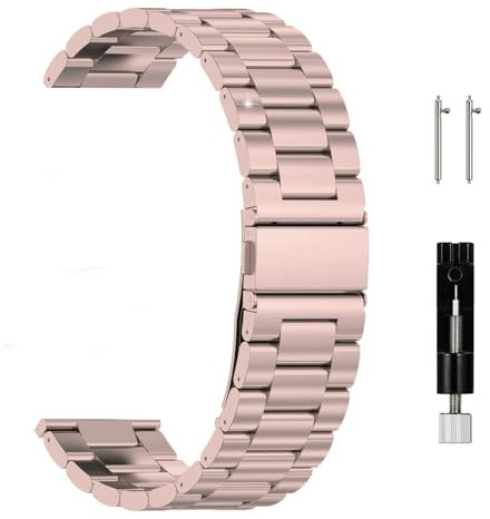 JUSUTEK 2024 Universelles Uhrenarmband aus Titanlegierung, 16/18/20/22 mm, Metallarmband, Schnellverschluss-Armband, Uhrenarmband, Titanbänder, kompatibel für Damen und Herren (Titan, 20 mm)