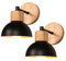 WOTTES 2 pcs Applique Murale IntéRieure, Wood Applique Murale, E27 Appliques，Suit Pour Couloirs,Salons,Cuisines, Chambres à Coucher,Salles D'éTudes,Etc.（2pcs Noir）