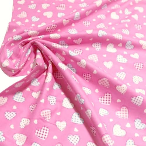 TOLKO Flanell Baumwollstoff Meterware | kuschelig weicher Kinder Stoff für Kleidung Decke Schlafanzug | warm angerauht 110cm breit | Stoffe zum Nähen Meterware (Rosa)