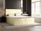 Emporius Boxspringbett 140x200 Pesto - Doppelbett mit Bettkasten, Bonell-Matratze, Topper - Modern Design - Beige (Amor Velvet 4323)