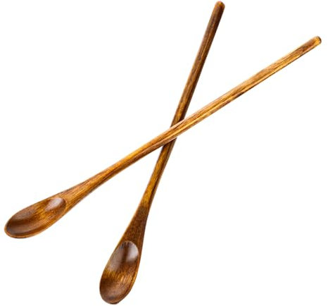2Stuck Lange Löffel Holzlöffel Klein Kaffee Löffel Holz Löffel Für Kaffee Holz Rühren Tee Löffel Honig Löffel Dessert Verkostung Löffel Holz Cocktail Löffel Mit Langem Griff Zum Mischen,Rühren(style1)