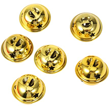 Ciieeo 21st Weihnachtsglocke Glöckchen Für Den Kranz Selber Machen Gold DIY Halskette Glocke Beutelfüller Für Weihnachtsfeiern Hochzeitsgirlande Mini Katze Windspiele Haustier