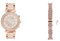 Fossil Women's Parker Rose-Gold Stainless Steel Watch and Replaceable Pink Leather Strap, Set