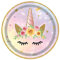 Lot de 101 assiettes de fête licorne pour 20 invités – Assiettes de fête, nappe pour enfants filles anniversaire (licorne dorée)