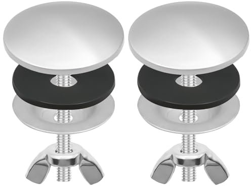 ZYKORT 2 PCS Kitchen Sink Hole Covers, Stainless Steel Sink Tap Hole Cover, 50 mm Silver Sink Tap Hole Blanking Plug, Sink Hole Cap for Leakage Prevention, Tap Hole Stopper for Kitchen and Bathroom