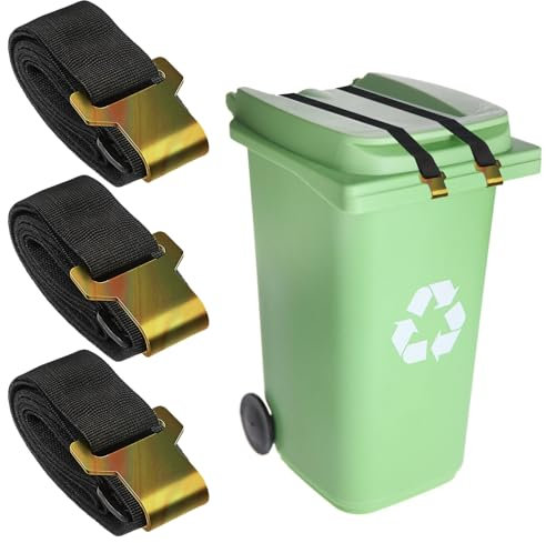BORDEAG Mülltonnenschlösser Für Tiere, 3 Stück Mülleimer Schlösser Für Tiere, Mülltonnendeckelschloss, Mülltonnenverschluss, Verstellbares, Mülltonnenverriegelung Für Outdoor, Hunde, Bären