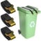 BORDEAG Wheelie Bin Locks for Animals, Pack of 3 Bin Locks for Animals, Wheelie Bin Lid Lock, Wheelie Bin Closure, Adjustable Wheelie Bin Lock for Outdoor, Dogs, Bears