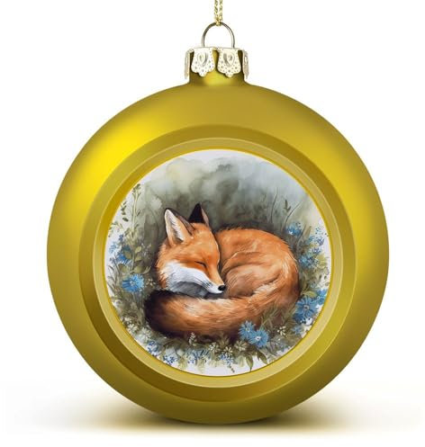 Weihnachtsbaumschmuck, ein schlafender Fuchs, Weihnachtskugel-Dekorationsset, Weihnachtsbaumschmuck für Urlaubsdekoration