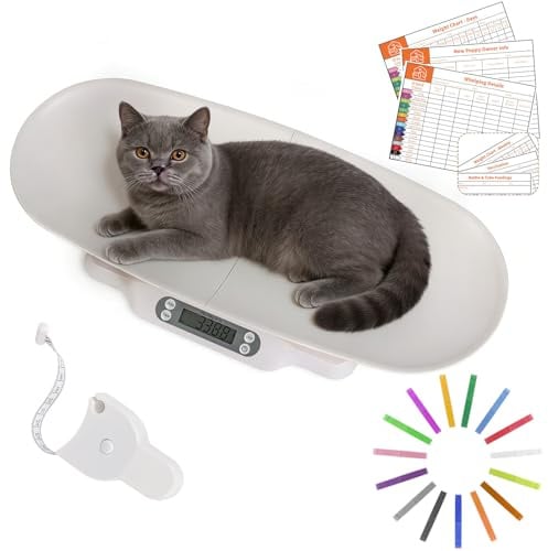 Digitale Babywaage & Haustierwaage mit abnehmbarem Tablett – Präzise Wiegefunktion für Säuglinge, Kleinkinder, Katzen und Hunde bis 30 kg, LCD-Display, Tara- & Hold-Funktion