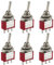 Powice 6 Stück Kippschalter 12V/3A,Miniboot 3 Pin 3 Gear Schalter 12V,12V/230V Schalter Geeignet für Den Einbau in Häusern, Autos und Elektrischen Geräten Rot
