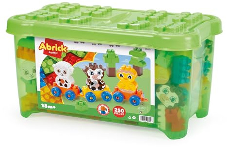Ecoiffier - 1369 - Coffret de Construction en Briques pour Enfants - Ferme - Abrick - 250 Pièces - Dès 18 Mois - Jouet en Plastique résistant - Découverte de la Ferme et Ses Animaux