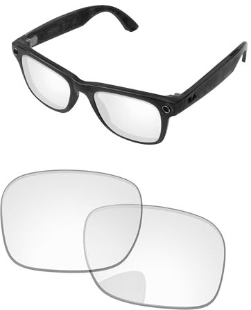 PapaViva Lentes de repuesto compatibles con gafas de sol Ray-Ban Meta RW4006 de 50 mm, Bloqueo de luz azul transparente HD, RW4006 50mm