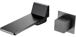 Billg Grifo Cascada Baño De Pared, Grifo Lavabo Empotrado, LED Mezclador Agua Fría Y Caliente, Ahorro De Agua | Instalación Fácil | Latón, ° Grifo Lavabo Monomando