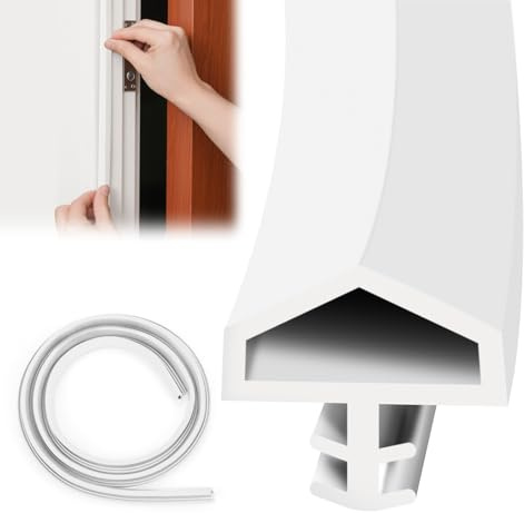 Türdichtung TPE, Türdichtung Dichtprofil, Türrahmen Dichtung für Schallschutz, 12mm Zimmertürdichtung Weiß, 5m/10m/15m/20m/30m Verfügbar (5m)