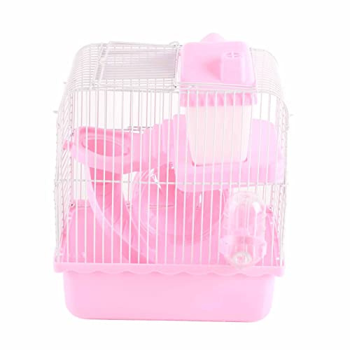 Hamster Cage, 2 Tiers Hamster Cages, 2 Floors Syrian Hamster Home House Rodent Habitat Cage for Dwarf Hamster,Ferrets, Gerbil (24x18x31cm)