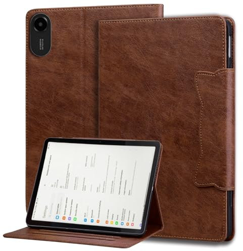 Mldjomid Coque pour Tablette Xiaomi Redmi Pad 2 11 2025 (Wi-FI), Housse de Protection en Cuir PU à Rabat avec Fente pour Carte et Fonction Support Cover, Étui Magnétique pour Redmi Pad 2- Marron
