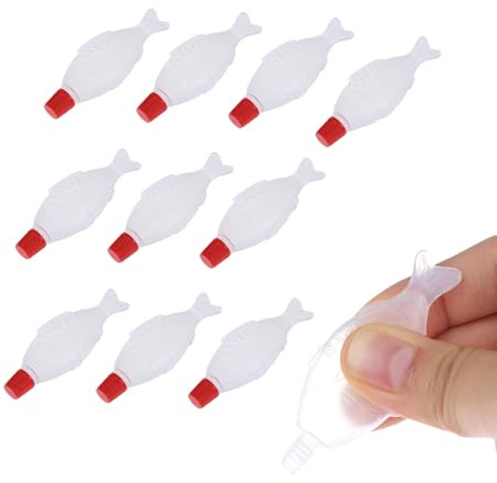 MNFPSJB 10 Pcs Soy Sauce Bottles Container Sushi Tools Fish-shaped Bento Seasoning for Sashimi Salads (4ml)