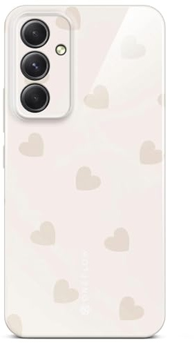 ONEFLOW Splash Cover für Samsung Galaxy A54 5G Hülle mit Design Muster, Handy Schutzhülle mit Kameraschutz, Case Bedruckt extra dünne Handyhülle, Creme Beige Herzen
