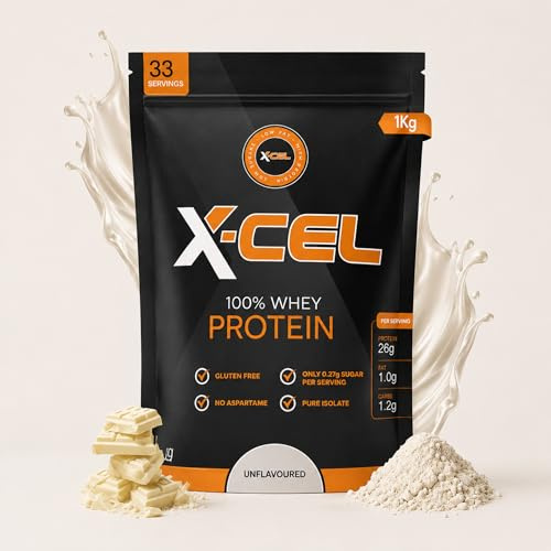 X-CEL Fitness 100% Whey Protein Powder 1kg – Pure Whey – 90% Protein Content