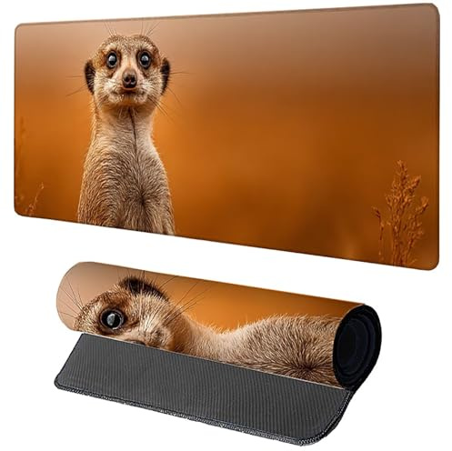 Alfombrilla Ratón Gaming 1600x800x3mm Animal, Alfombrilla Escritorio XXL Lindo, Protector Escritorio con Base de Goma Antideslizante, Mouse Pad con Bordes Cosidos, Desk Mat para Gamer Oficina I-6495