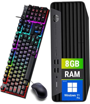 HP ProDesk 600 G6 SFF PC computadora de Escritorio, Intel Core i5-10500, 8GB RAM, 256GB SSD, Teclado QWERTY, ratón, WiFi USB, Windows 11 Pro (renovado)