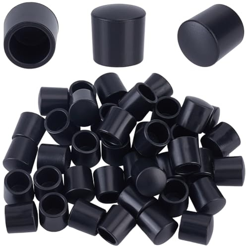 CREATCABIN 40Pcs Door Stop Tips 0.39 Inch Black Doors Stopper Bumper Replacement Caps Rubber Door Stop Tips Springe Hinge End Caps Rubber Doorstopper Bumpers for Wall Floor Protection Universal Size