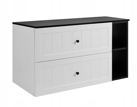 Rodan Moderne Möbel - Schrank Weiß, Schwarz - Möbelstück - Bastelregal – Bastelplatte 80 cm + 100 cm