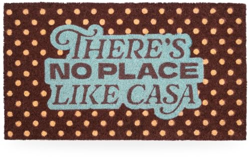 Fisura - “No Place Like Casa” Coir Door Mat, Dirt Trapper Doormat with Non-Slip PVC Backing, Indoor Front Door Entrance Mat. Hand Painted. 27x15 inch