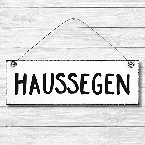 Haussegen - Dekoschild Türschild Wandschild Holz Deko Schild 10x30cm Holzdeko Holzbild Deko Schild Geschenk Mitbringsel Geburtstag Hochzeit Weihnachten