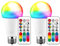 iLC Farbwechselnde LED-Glühbirne, 120 Farben, 70-Watt-Äquivalent, DIY-Blitz, warmweißes 2700K-RGB mit Fernbedienung, LED 10W A60 E27-Schraube (2er-Pack)