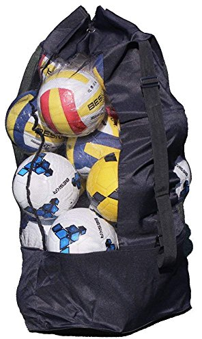 YSXY Übergröße Ballsack Balltasche Ball Bag wasserdichte Oxford Gewebe Sporttasche für 10-15 Stücke Basketball Fußball Volleyball,schwarz