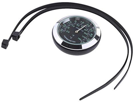 Thermomètre universel pour guidon de moto et vélo - Base en plastique étanche - Lentille en verre AOD - Noir