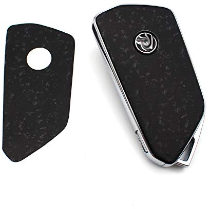 Schlüssel Folie K144 für 3 Tasten Auto Folien Cover Etui selbstklebend Schutzhülle Schlüsselhülle Aufkleber (Forged Carbon)