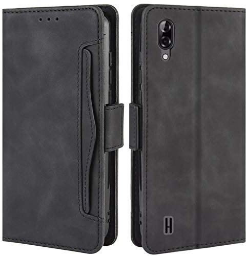 HualuBro Cover per Blackview A60, Flip Cover a Libro in Premium PU Pelle Magnetica Antiurto Case Portafoglio Custodia per Blackview A60 2019 Cover - Nero