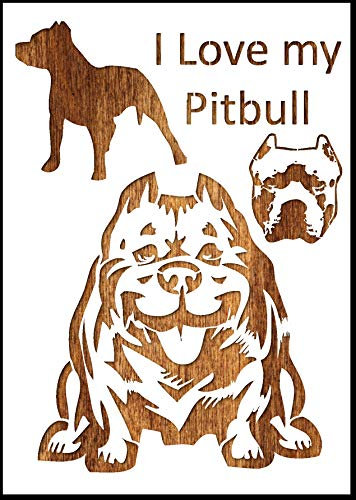 Schablone A4 aus Kunststoff Mylar I Love My Pitbull
