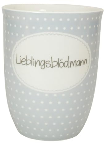 Mea-Living Tasse mit Henkel LIEBLINGSBLÖDMANN grau, 500ml, Becher mit Spruch, Geschenkidee für Freund, Spruchtasse
