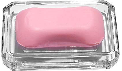 luzen Porte-savon rectangulaire en verre transparent