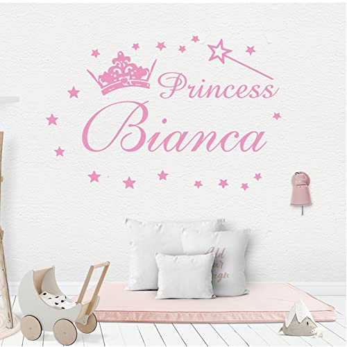 xingfa Personalisierter individueller Namens-Vinyl-Wandaufkleber, Mädchen-Namensdekoration, Baby-Mädchen-Wandaufkleber für Kinderzimmer-Namen für Wanddekoration (XL)