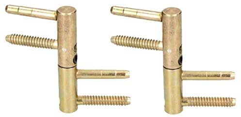 KOTARBAU® 2 x Bisagras Anuba de puerta, Pernos para puerta y marco, 14х80mm, Pernio rascado, Bisagra perno de enroscar, Bisagra para puerta regulable 3D de latón inoxidable, Bisagra puertas de madera